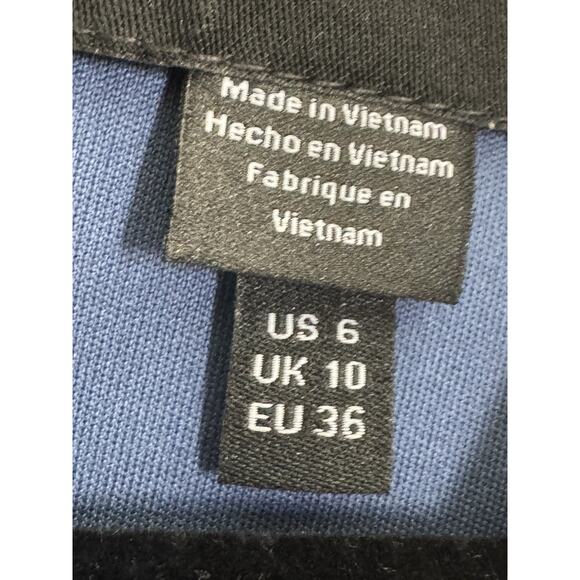 NWT Donna Morgan Nordstrom 6 Blue Rust Zig Zag Crochet Dress Poet Sleeve #5575 - Picture 16 of 16